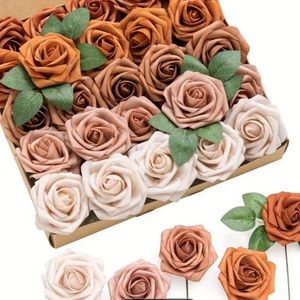Faux flowers - set of 10.